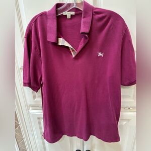 Burberry Men's Burgandy Polo Shirt